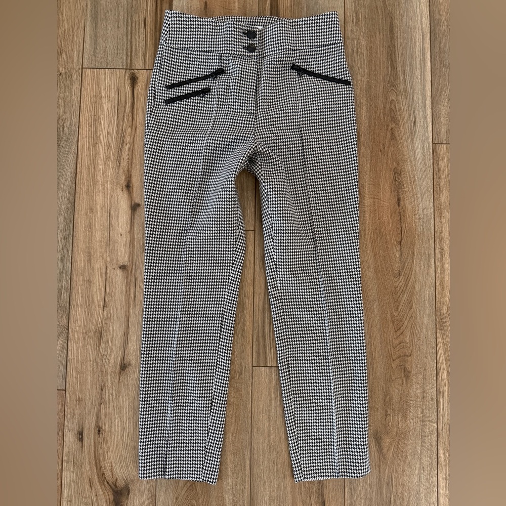 Veronica Beard Black and White Houndstooth Pants